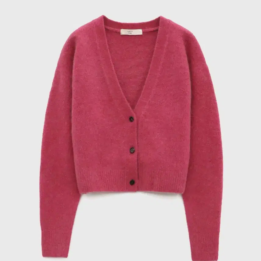 [BUNJANG] Arcther V Neck Short Yak Cardigan Pink / 아치더 V Neck Short Yak Cardigan pink