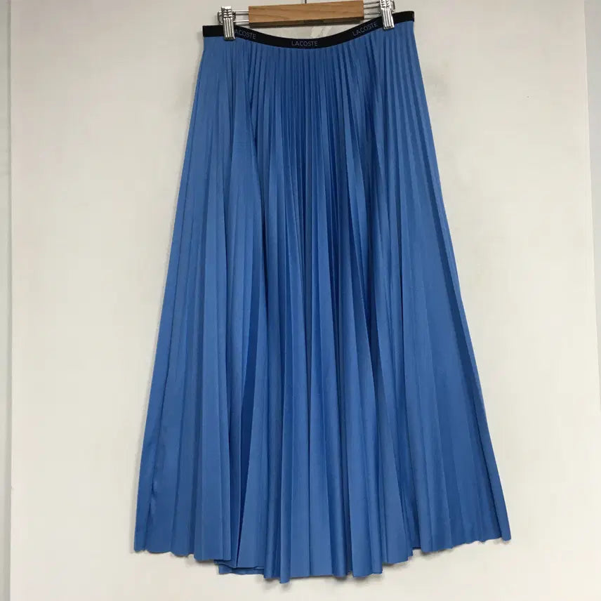 [BUNJANG] Lacoste Pleated Long Skirt - Sky Blue, Size S / 라코스테 플리츠 롱 스커트 S