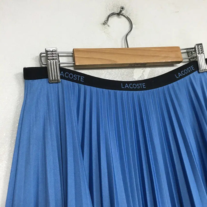 [BUNJANG] Lacoste Pleated Long Skirt - Sky Blue, Size S / 라코스테 플리츠 롱 스커트 S