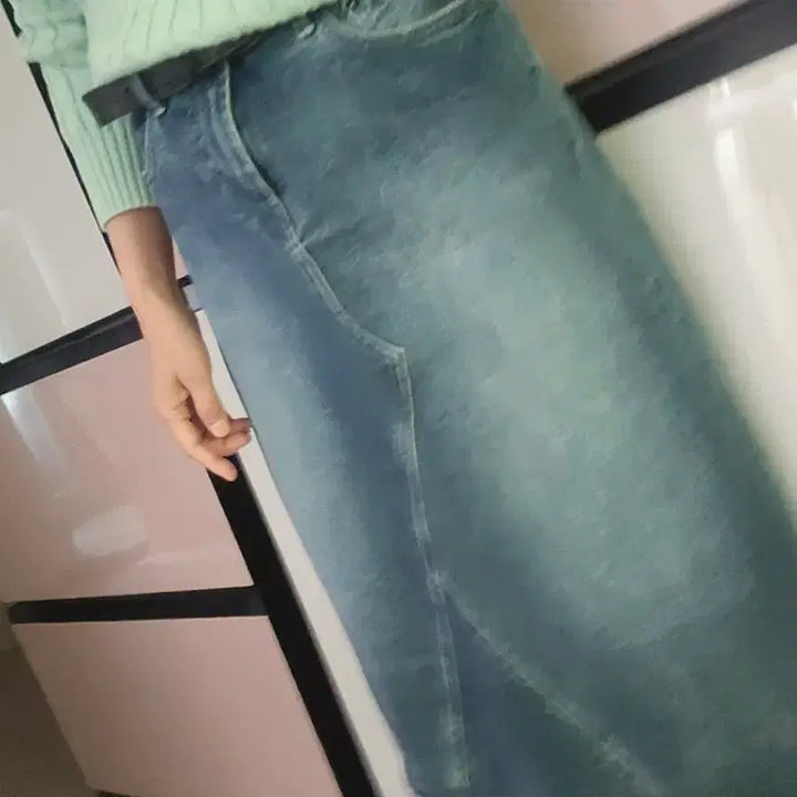 [BUNJANG] Hazzys Denim Midi Skirt / 헤지스 데님 스커트