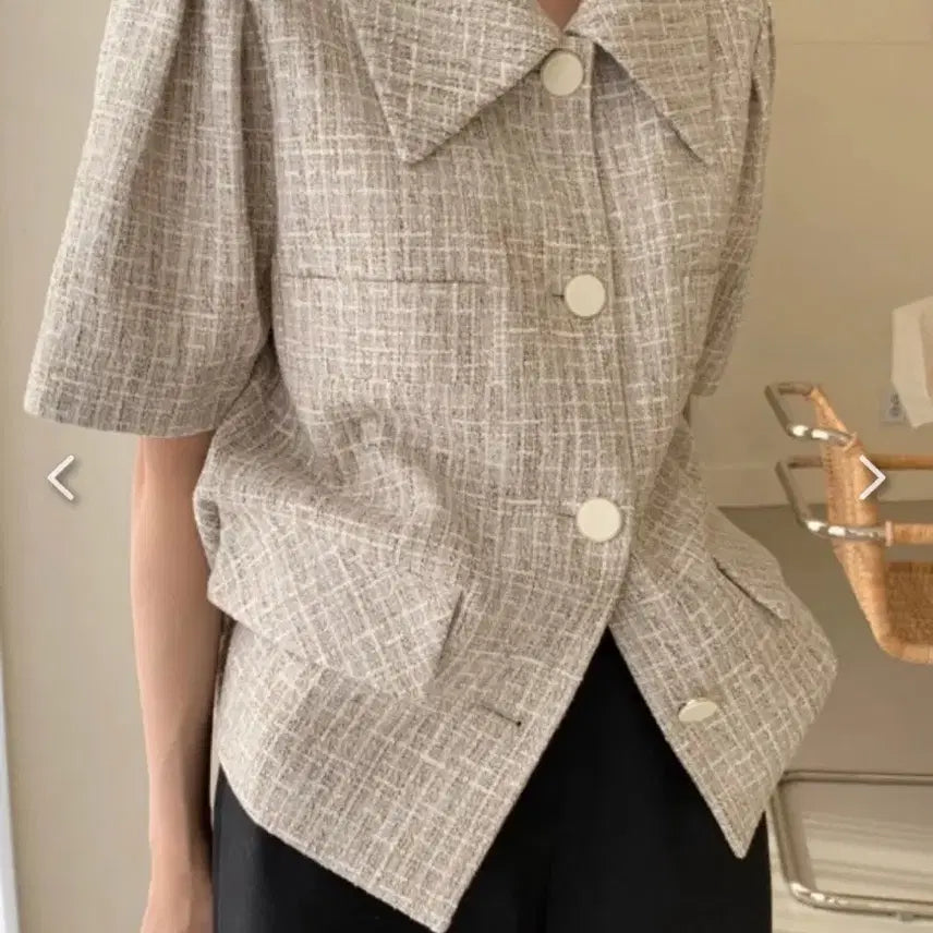 [BUNJANG] Bowen Summer Tweed Short Sleeve Jacket / 보웬 썸머 트위드 반팔자켓