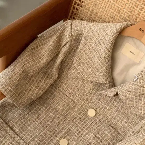 [BUNJANG] Bowen Summer Tweed Short Sleeve Jacket / 보웬 썸머 트위드 반팔자켓