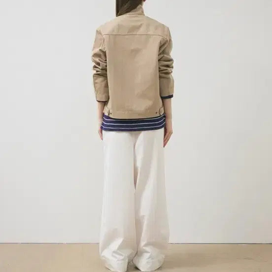 [BUNJANG] Tarriss Cotton Harrington Jacket Beige / 태리스 코튼 Harrington 자켓 베이지