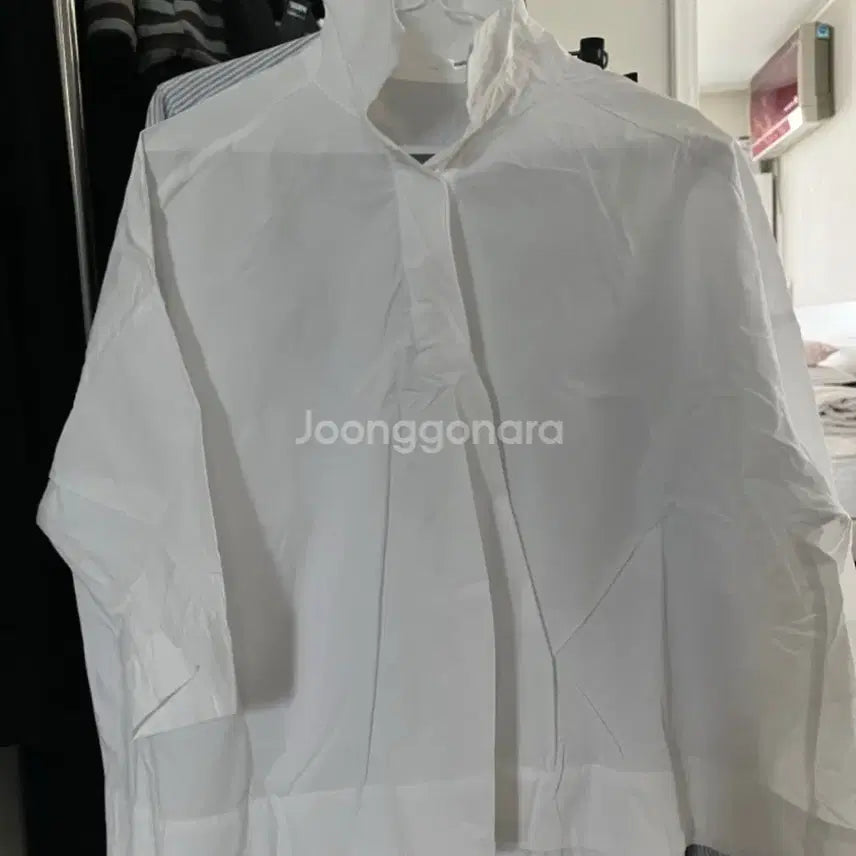 [BUNJANG] Uanoia 7-part Gauze Shirt White / 유노이아 7부 가오리 셔츠 화이트