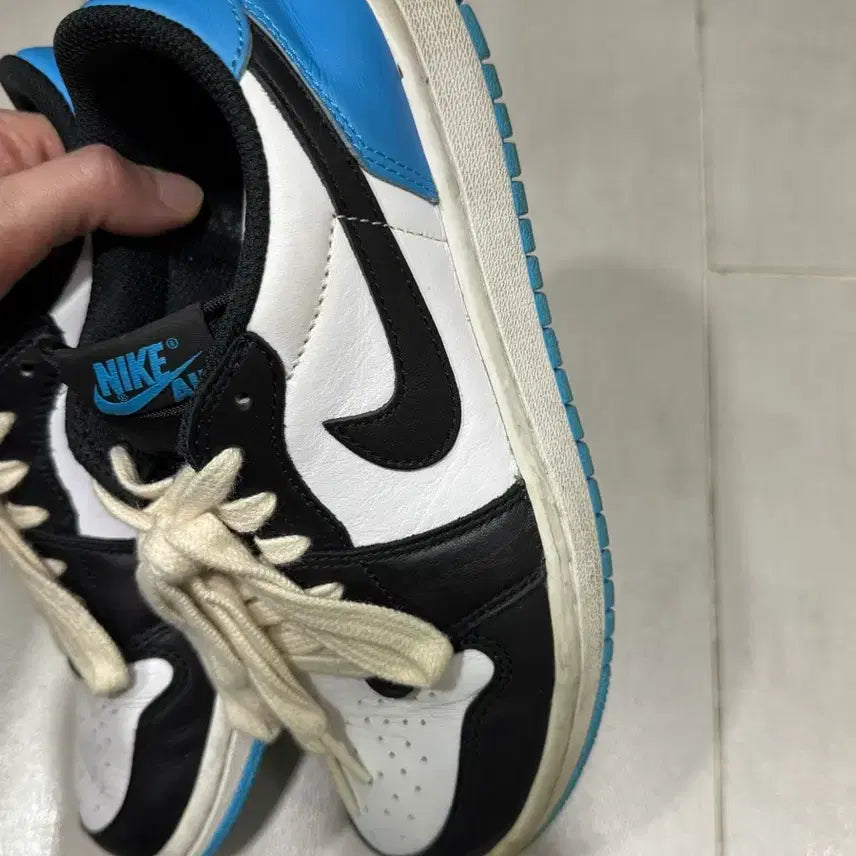 [BUNJANG] Air Jordan 1 Retro Low OG Black Dark Powder Blue / 조던1 레트로 로우 OG 블랙 앤 다크 파우더 블루
