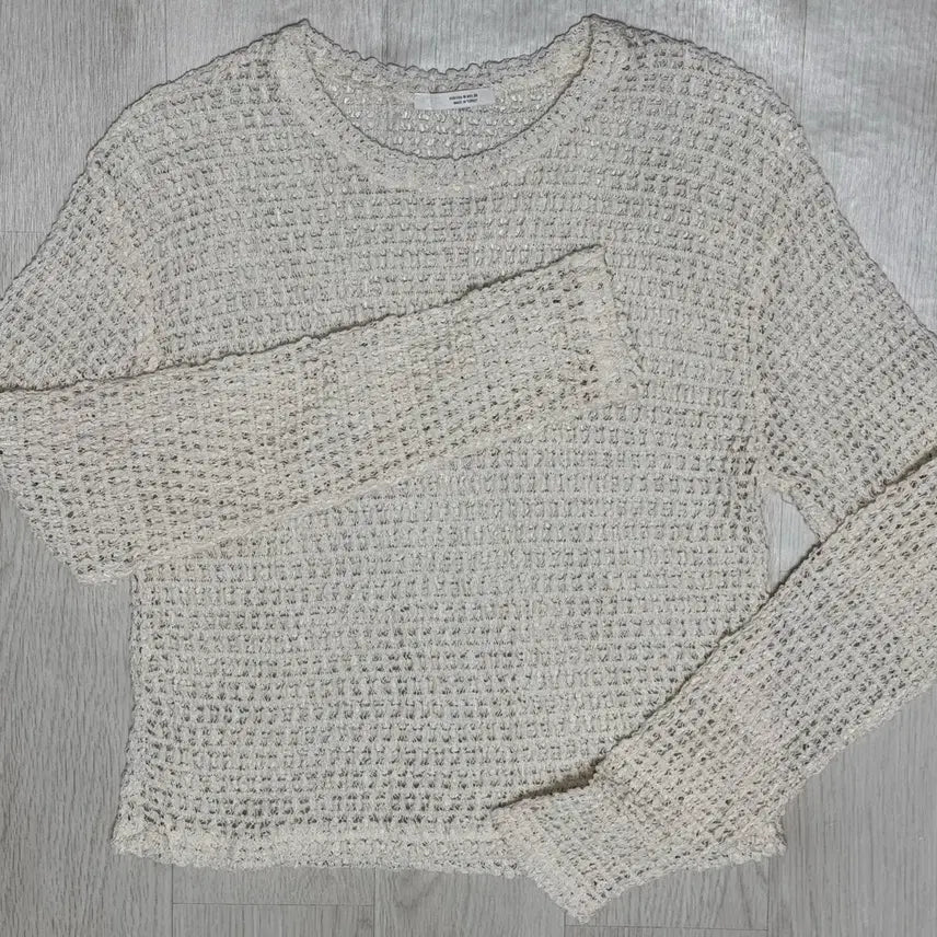 [BUNJANG] ZARA Crochet Long Sleeve Knit Top / 자라 크로셰 긴소매 탑 그물 니트 zara
