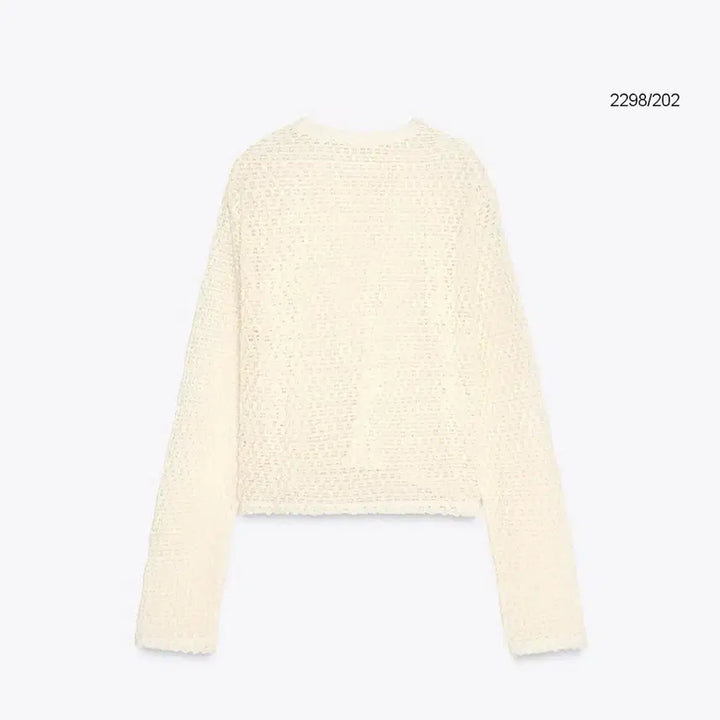 [BUNJANG] ZARA Crochet Long Sleeve Knit Top / 자라 크로셰 긴소매 탑 그물 니트 zara