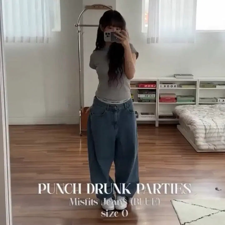 [BUNJANG] Punchdrunkparties Misfit Denim Pants / 펀치드렁크파티즈 미스핏 데님 0사이즈 블루 팬츠 바지