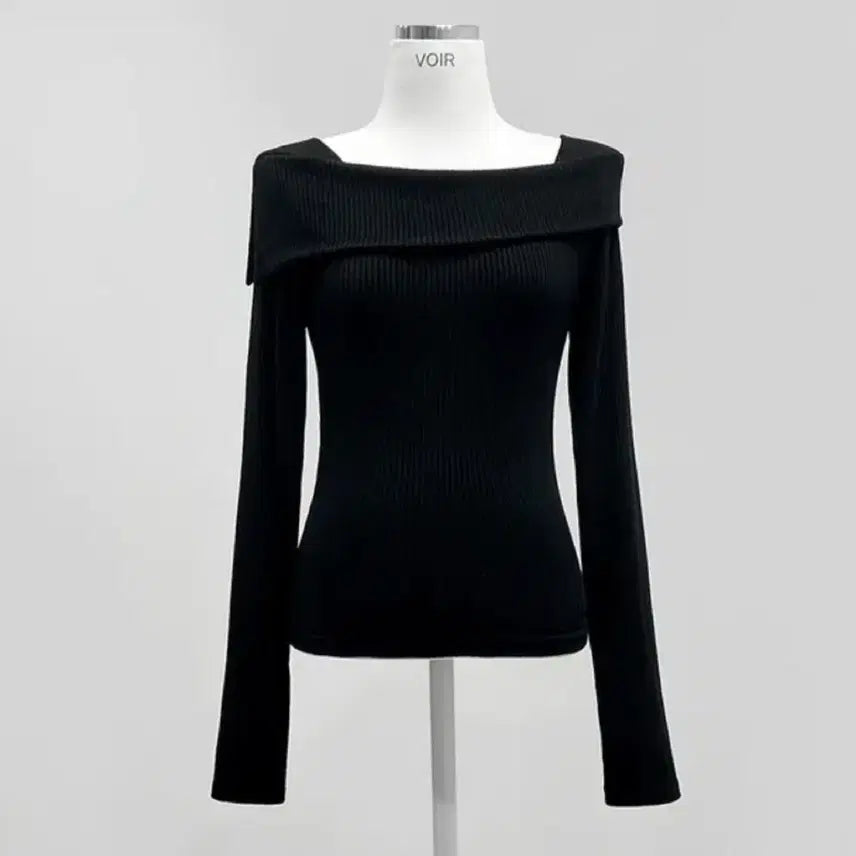 [BUNJANG] VOIR Off-Shoulder Long Sleeve Knit Top / VOIR 브아 끈노출오프숄더도 편하게 언발 골지 오프숄더 긴팔