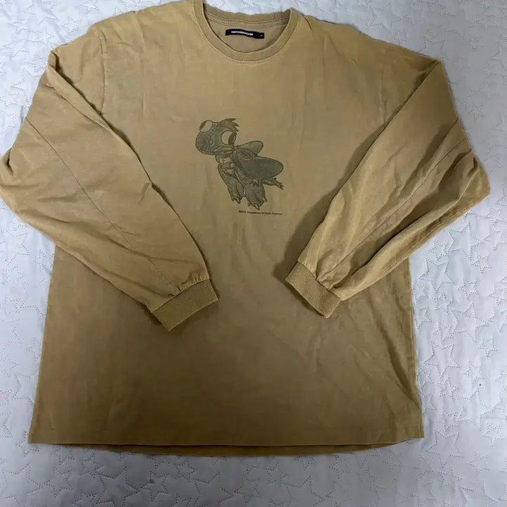 [BUNJANG] Hatching Room Blue Dragon Washed Olive 3 Sleeve T-shirt / 해칭룸 블루 드래곤 워시드 올리브 3 슬리브 티