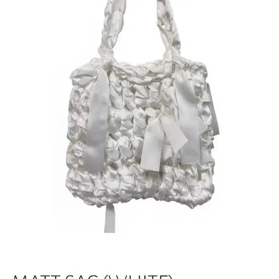 [BUNJANG] Crochetant Ribbon Knit Bag / 크로쉐안트 리본뜨개가방 매트삭