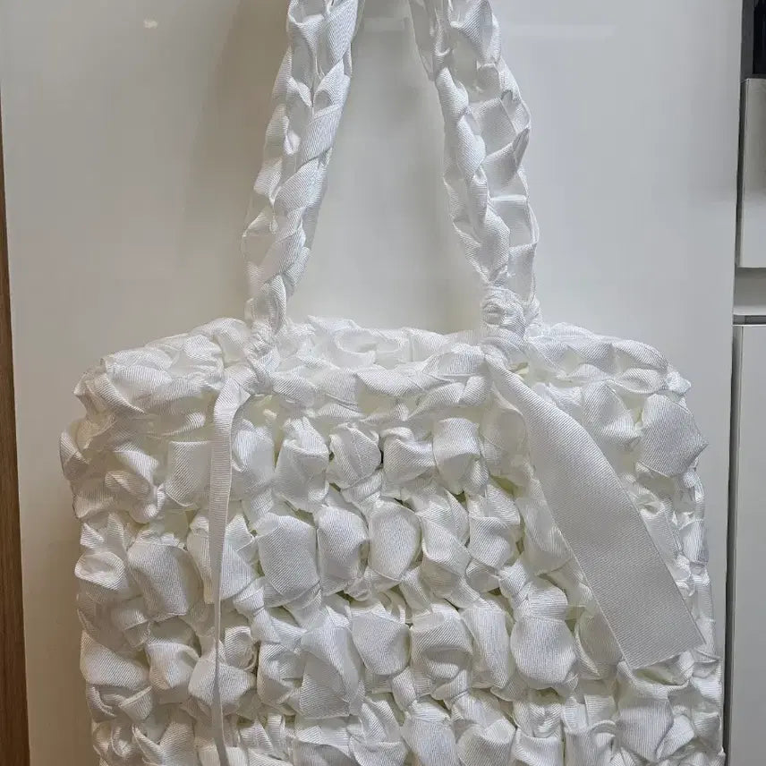 [BUNJANG] Crochetant Ribbon Knit Bag / 크로쉐안트 리본뜨개가방 매트삭
