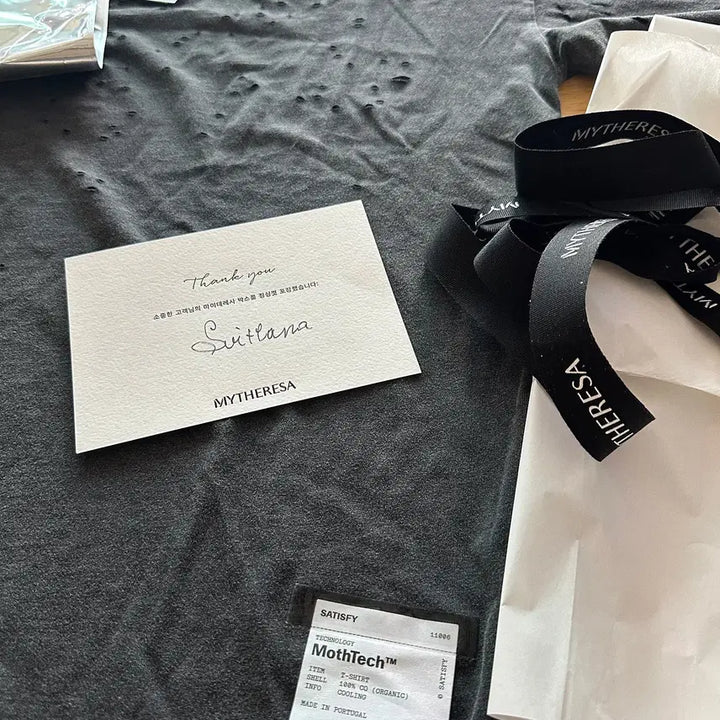 [BUNJANG] Satisfy MosTech T-Shirt Aged Black L / [L] 새티스파이 Satisfy 모스테크 티셔츠 에이즈드 블랙