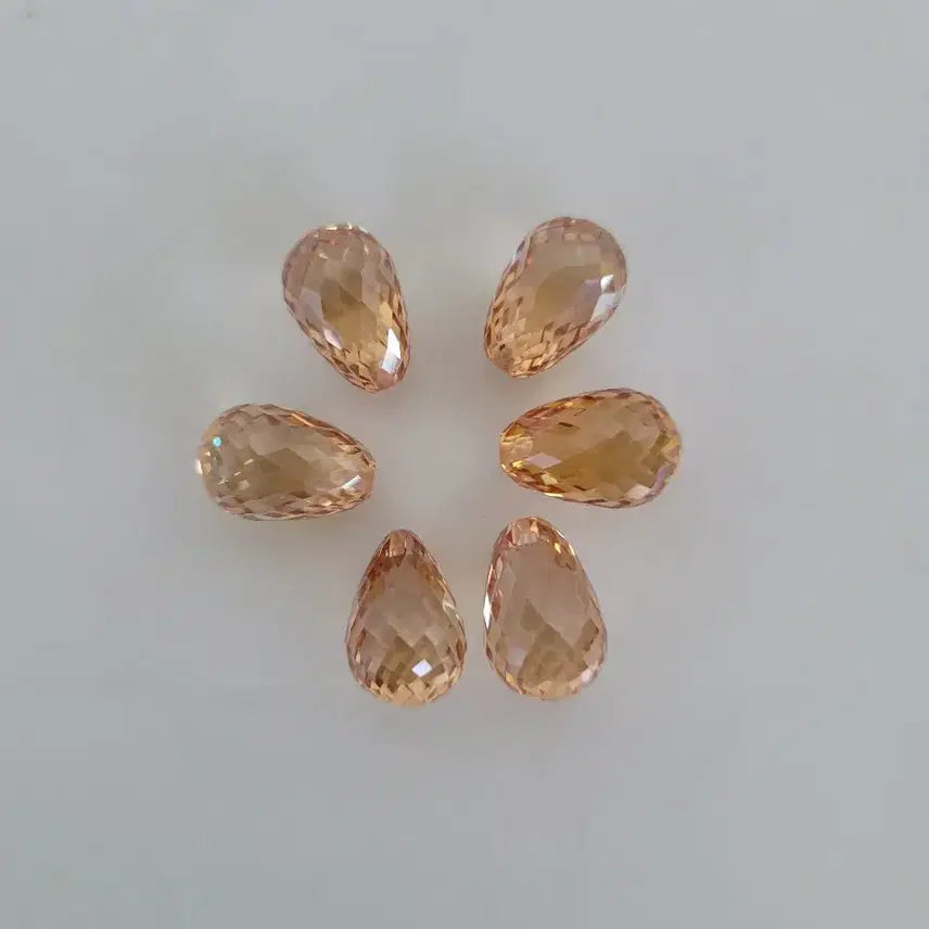 [BUNJANG] Water Drop Cut Orange Gemstones (6 pcs) / 물방울 컷팅 오렌지 원석 (6개)