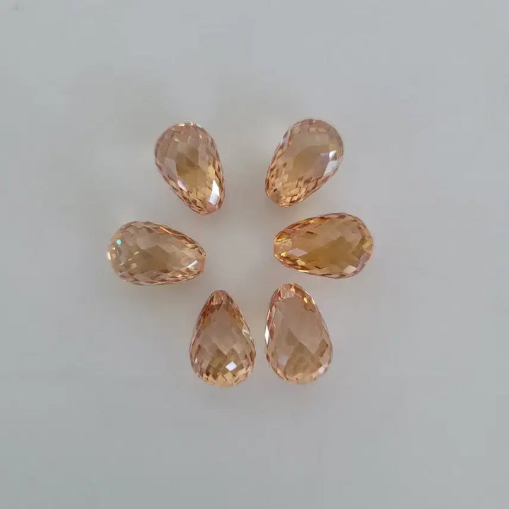 [BUNJANG] Water Drop Cut Orange Gemstones (6 pcs) / 물방울 컷팅 오렌지 원석 (6개)