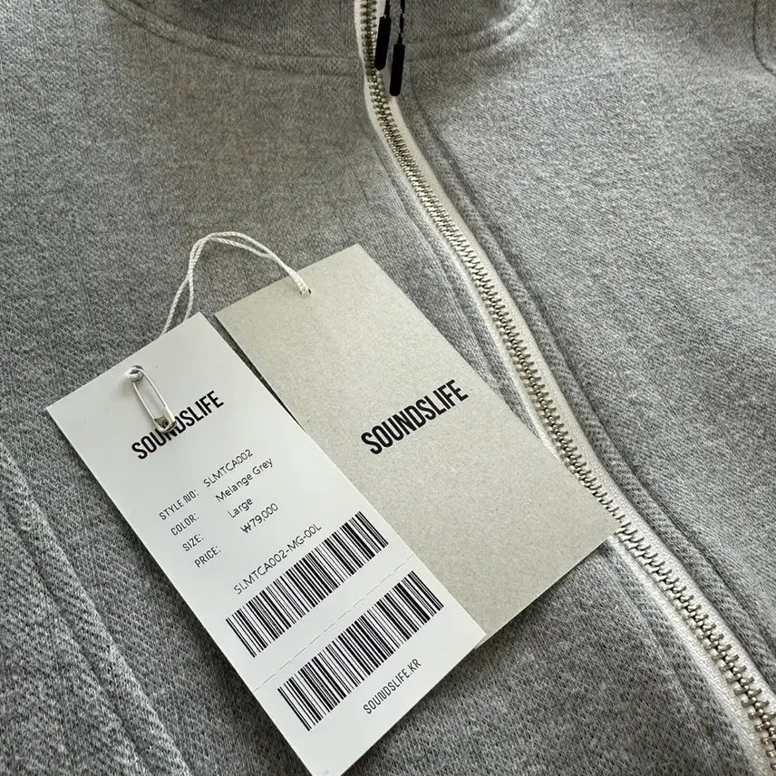 [SOLD OUT] [L] 사운즈라이프 하프 집 풀오버 맨투맨 멜란지그레이