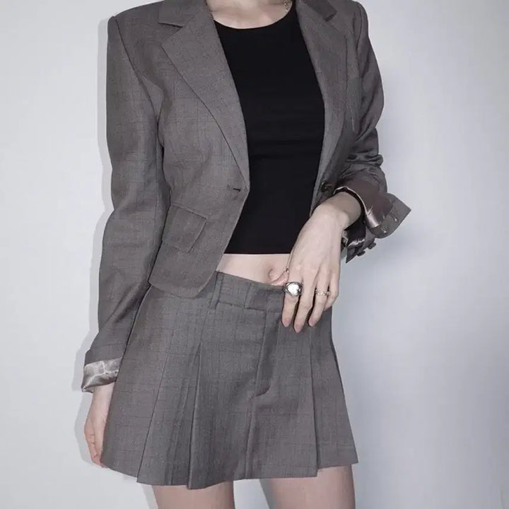 [BUNJANG] Pale Jade Demure Crop Set-Up Skirt - Brown / (새상품) 페일제이드 데뮤어 드뮤어 크롭 셋업 스커트 브라운