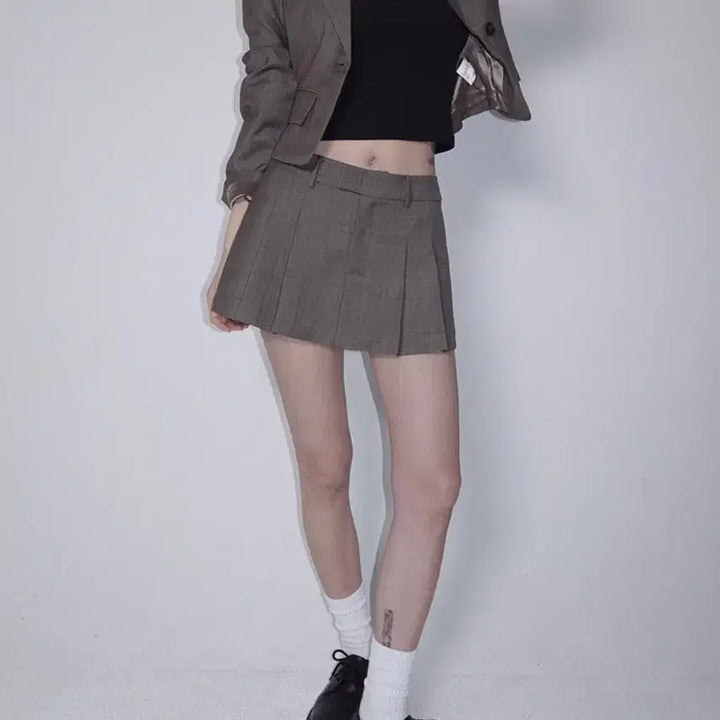 [BUNJANG] Pale Jade Demure Crop Set-Up Skirt - Brown / (새상품) 페일제이드 데뮤어 드뮤어 크롭 셋업 스커트 브라운