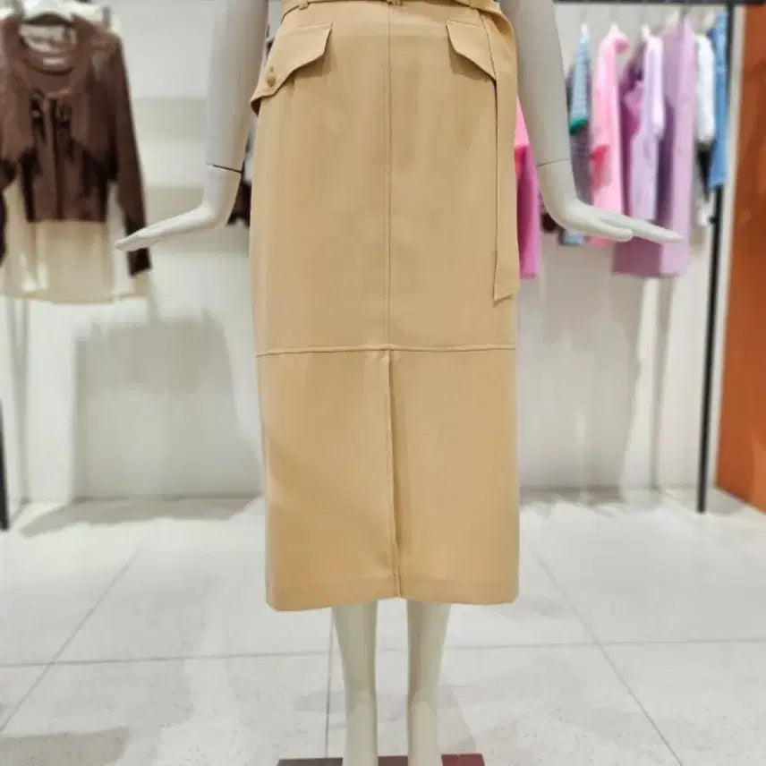 [BUNJANG] CC Collect Beige Belted Midi Skirt / 씨씨콜렉트 베이지 벨트 미디 스커트 판매(s사이즈, 새상품)
