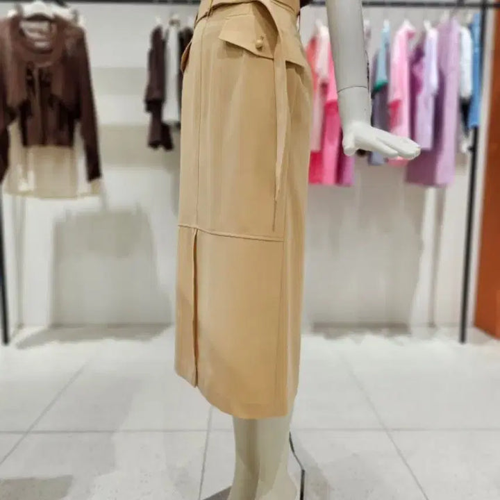 [BUNJANG] CC Collect Beige Belted Midi Skirt / 씨씨콜렉트 베이지 벨트 미디 스커트 판매(s사이즈, 새상품)