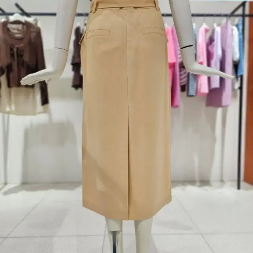 [BUNJANG] CC Collect Beige Belted Midi Skirt / 씨씨콜렉트 베이지 벨트 미디 스커트 판매(s사이즈, 새상품)