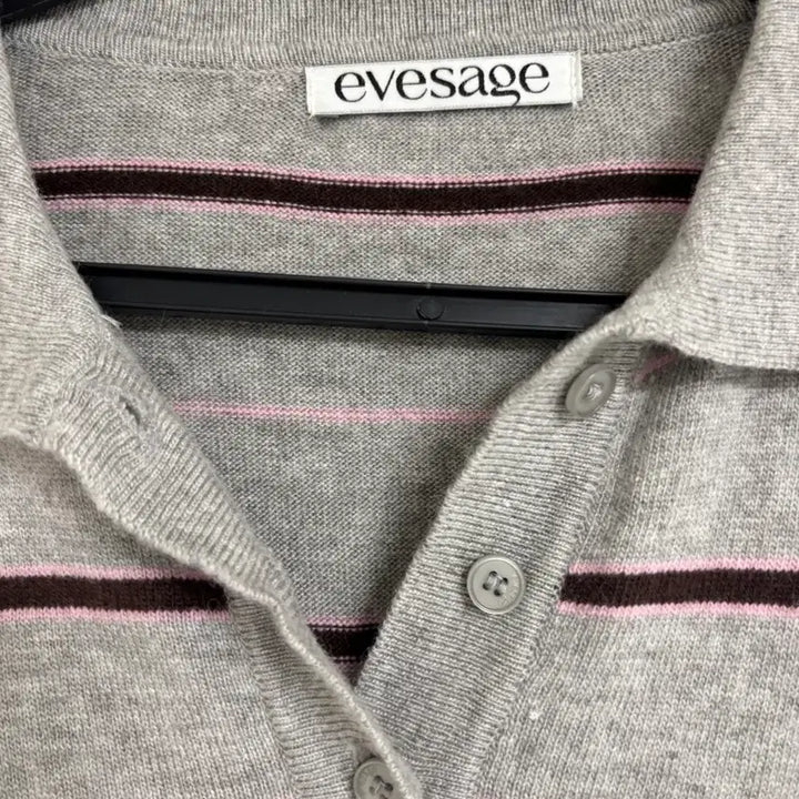 [BUNJANG] Eve Sage Collar Stripe Knit / 이브세이지 카라 니트