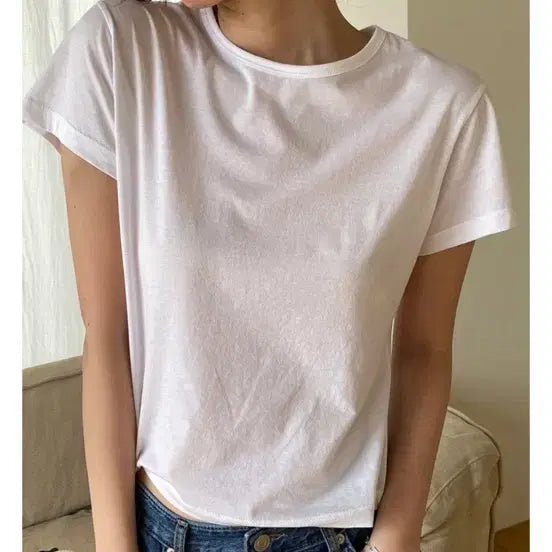 [BUNJANG] Kinda Beige Page White Poplin T-shirt / 킨다베이지 page 화이트 티셔츠 포플린 라이트