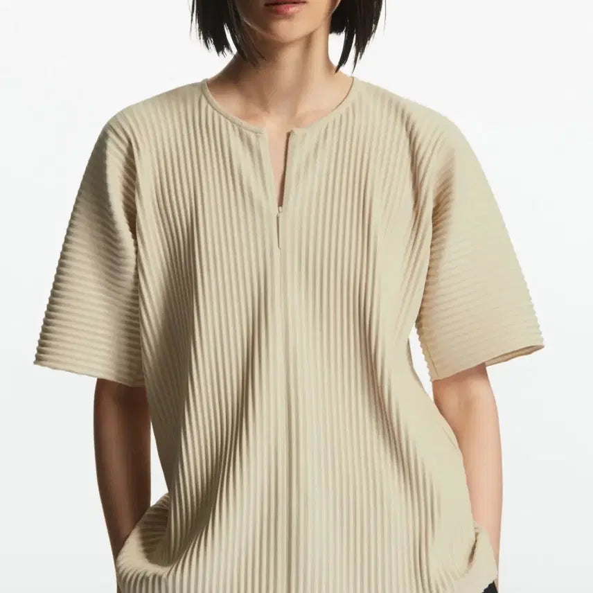 [BUNJANG] COS Pleated Half-Zip Blouse XS / COS 코스 플리티드 하프집업 블라우스 xs