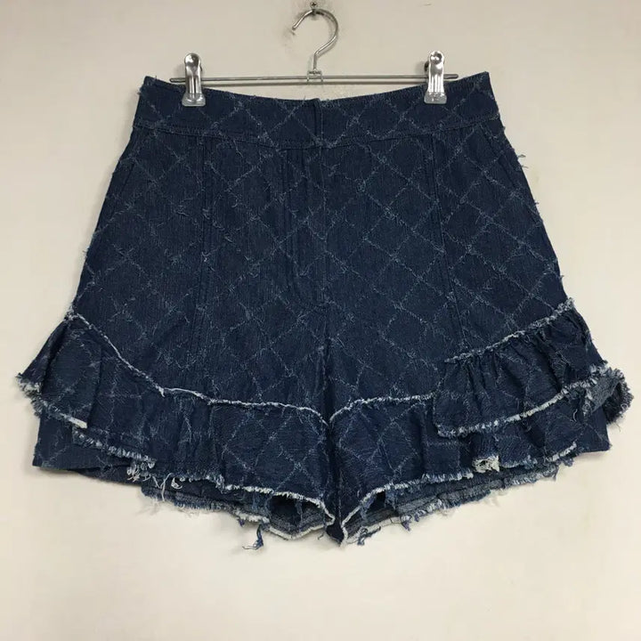 [BUNJANG] Lucky Chouette Frill Denim Shorts / 23 럭키슈에뜨 프릴 데님 반바지 36