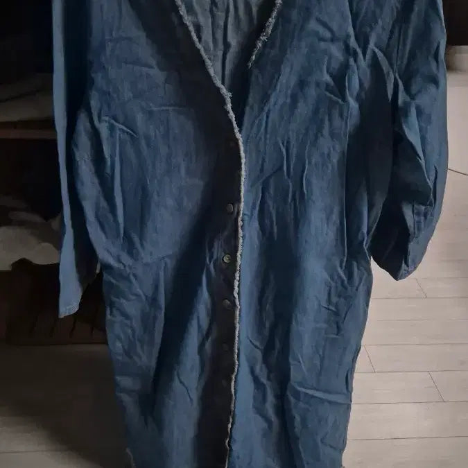 [BUNJANG] Denim Long V-Neck Dress / 새상품-데님 롱 v넥 원피스