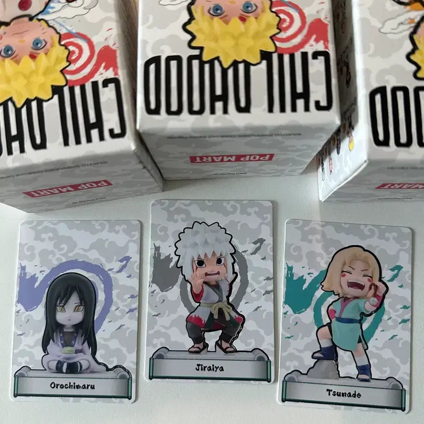 [BUNJANG] Pop Mart Naruto Legend of the Three Ninja Childhood Figures Set (Orochimaru, Jiraiya, Tsunade) / 팝마트 나루토 전설의 3닌자 오로치마루 츠나데 지라이야 유년기 피규어