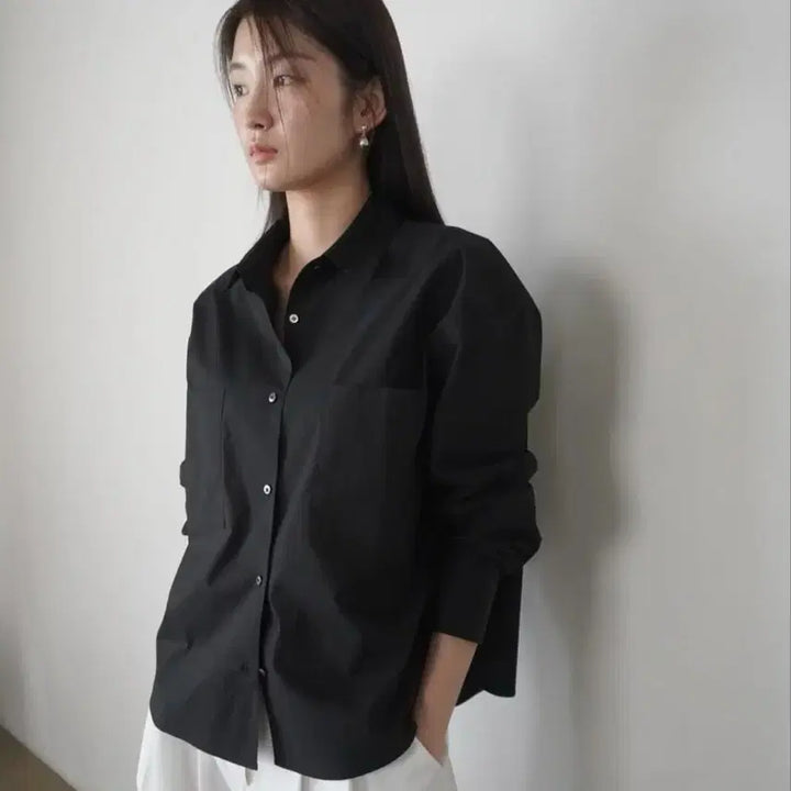 [BUNJANG] New York Nine Studio Blanc Shirts Short Black / (새상품) 뉴욕나인스튜디오 Blanc Shirts 블랑 셔츠 숏 블랙