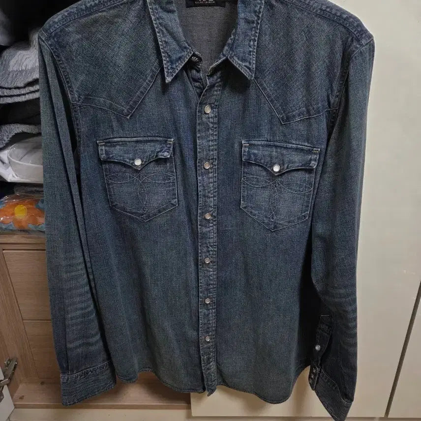 [BUNJANG] RRL Denim Western Shirt XL / rrl 데님 웨스턴 셔츠 XL