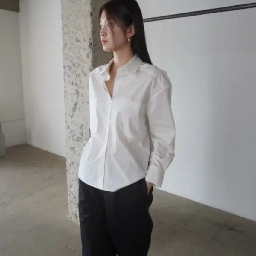 [BUNJANG] New York Nine Studio Blanc Short Shirts White / (새상품) 뉴욕나인스튜디오 Blanc Shirts 블랑 셔츠 숏 화이트