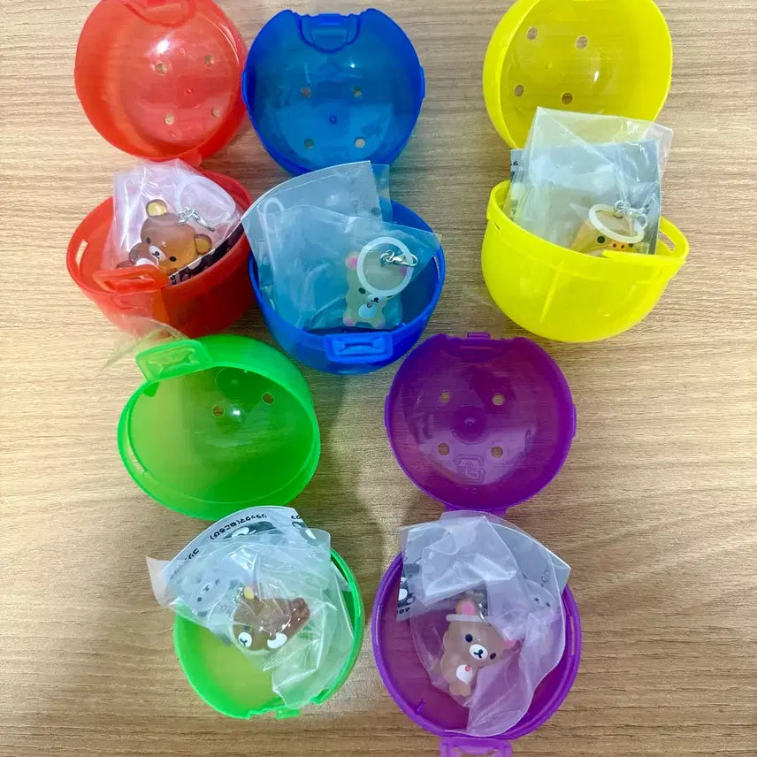 [BUNJANG] Rilakkuma &amp; Korilakkuma Gachapon Keychain Full Set (5 types) / 리락쿠마 메지루시 풀셋 전종 코리락쿠마 가챠 키링 5종