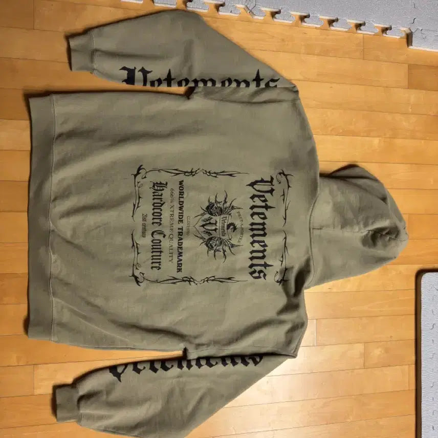 [BUNJANG] Vetements Black Label Logo Hoodie Gray / (정품) 베트멍 21FW 블랙라벨 로고 후드티셔츠 그레이