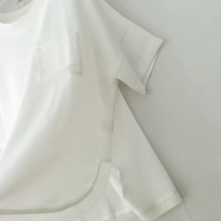 [BUNJANG] MUST BE All White See-Through Slim Blouse / MUST BE 올화잇 주즈슬림br