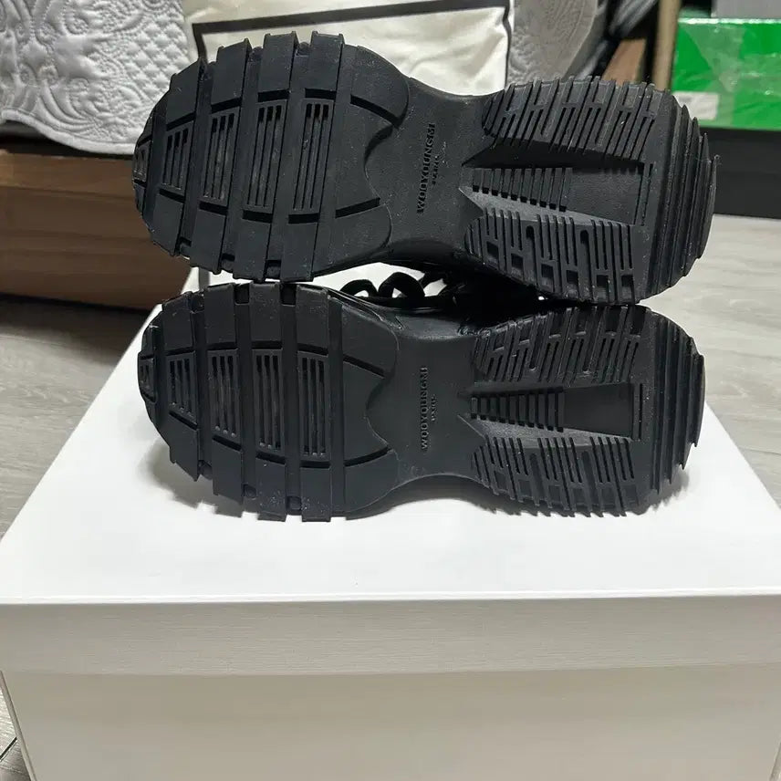 [BUNJANG] Wooyoungmi Double Lace High-Top Sneakers / 우영미 더블레이스 하이탑 블랙