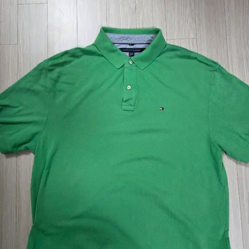 [SOLD OUT] 타미힐피거 그린 반팔 폴로티셔츠 L