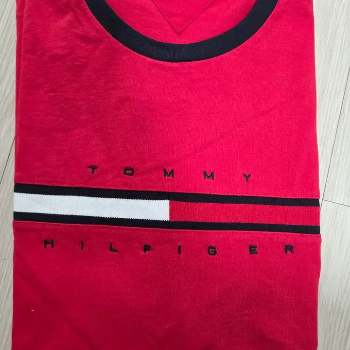 [BUNJANG] Tommy Hilfiger Red Short Sleeve T-shirt / 타미힐피거 레드 반팔 티셔츠