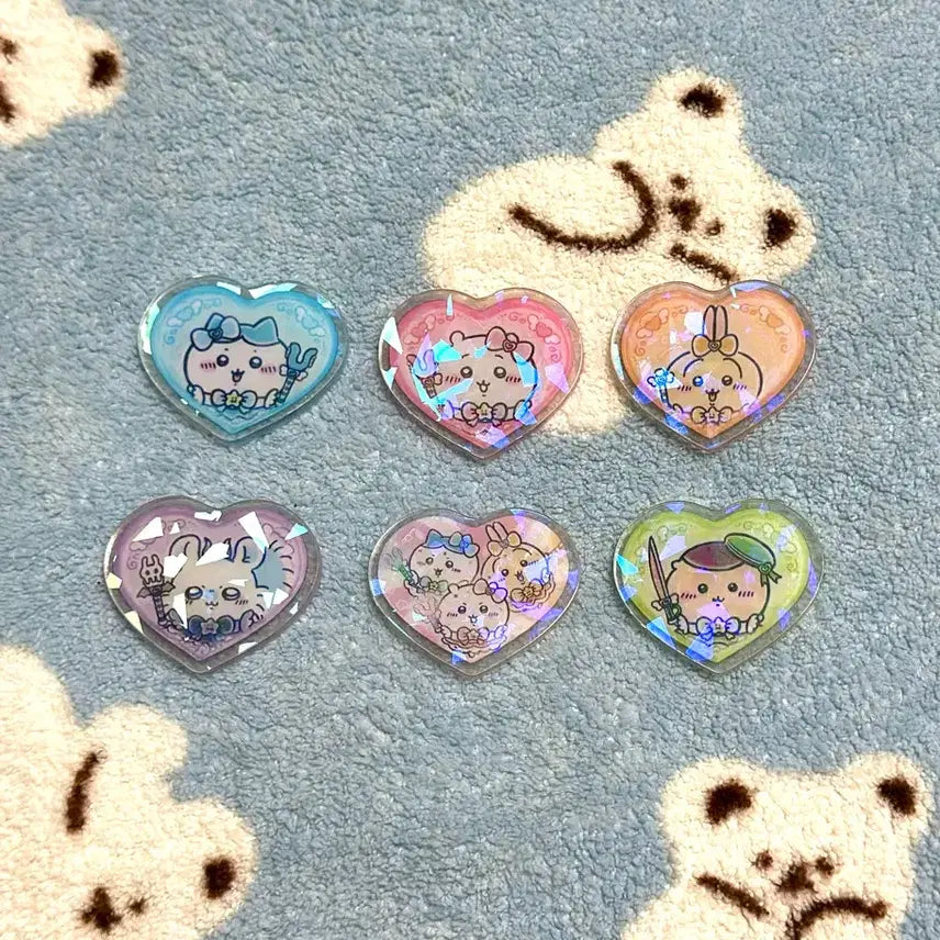 [BUNJANG] Chiikawa Glitter Acrylic Parts Set / 글리터 치이카와 캐릭터 아크릴 파츠