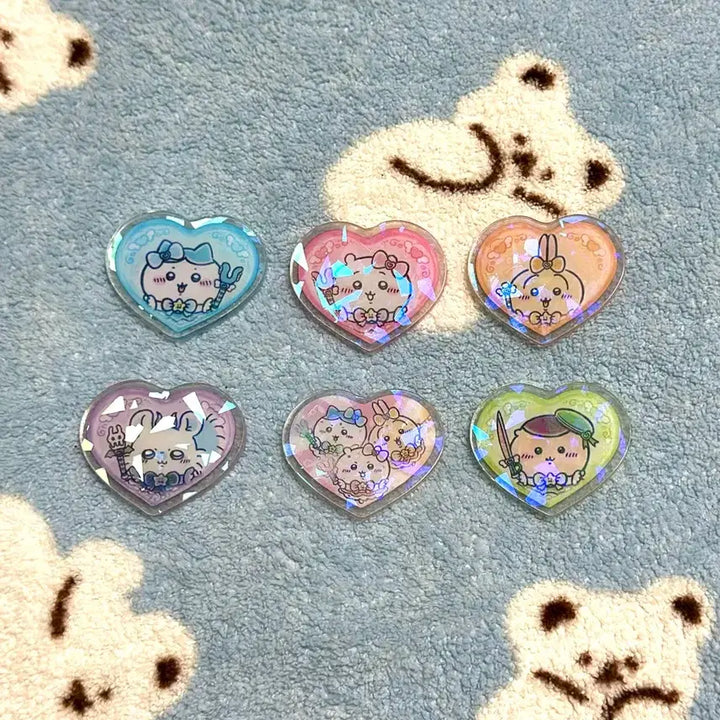 [BUNJANG] Chiikawa Glitter Acrylic Parts Set / 글리터 치이카와 캐릭터 아크릴 파츠