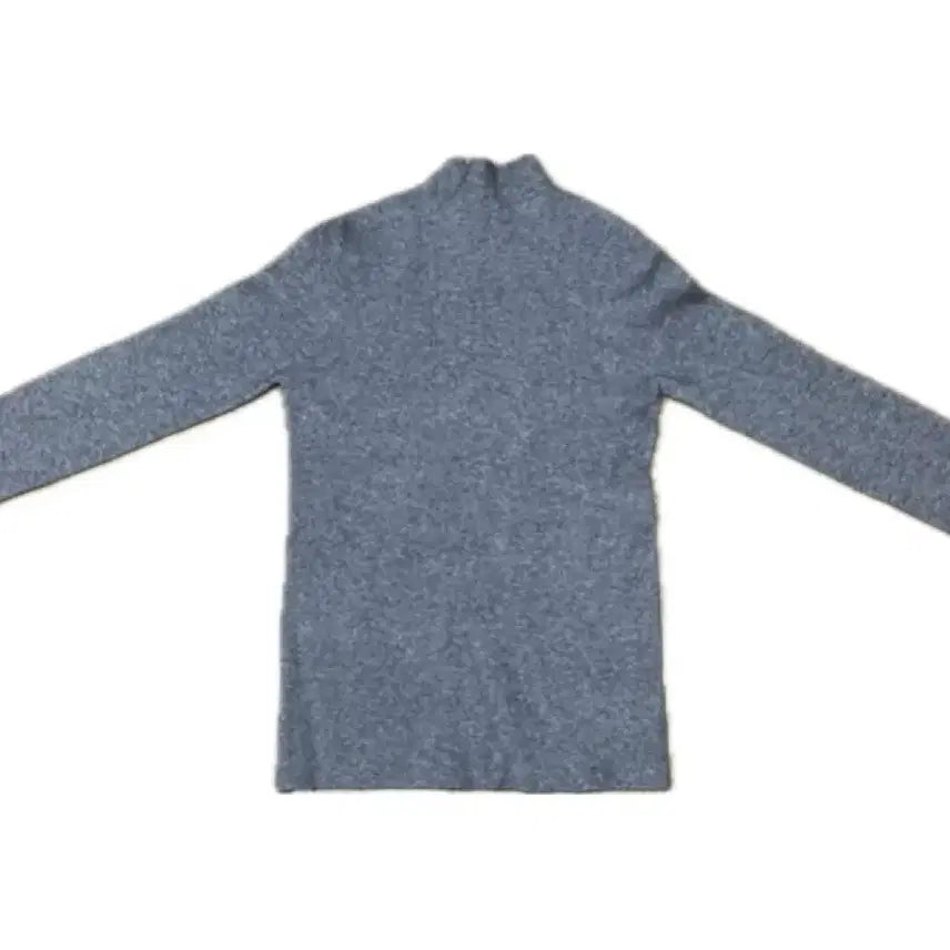 [BUNJANG] Gray Mock Neck Knit Long Sleeve T-Shirt / 회색 모크넥 니트 긴팔티