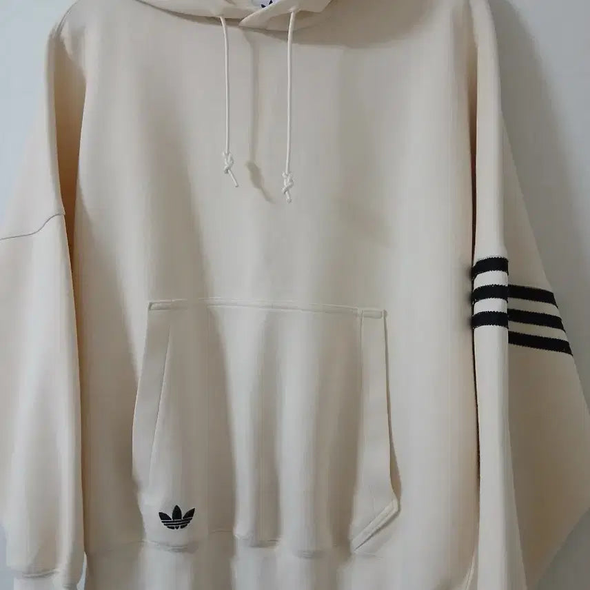 [BUNJANG] Adidas New Classic Ivory Hoodie L / 아디다스 뉴클래식 아이보리후드 L