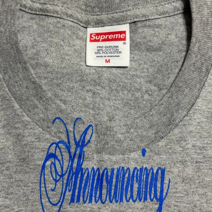 [BUNJANG] Supreme Announcing Heather Gray T-shirt / 슈프림 어나운싱 헤더그레이 m