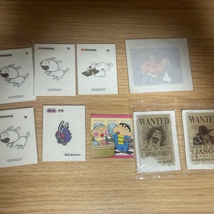 [BUNJANG] Crayon Shin-chan, Pokémon, One Piece Sticker Set / 짱구, 포켓몬, 원피스 띠부씰 11개!