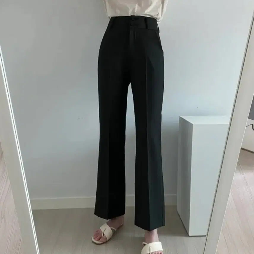 [BUNJANG] Two-Button High-Waist Slacks / 투버튼 하이웨스트 슬랙스