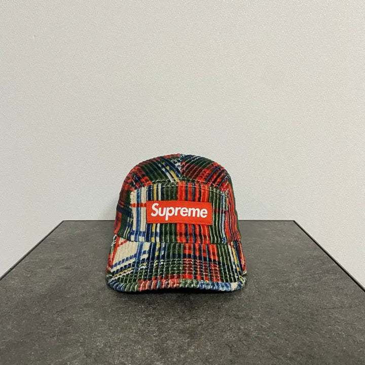 [BUNJANG] Supreme Box Logo Camp Cap Plaid Checkered Hat / (OS) 슈프림 박스로고 캠프캡 모자 코듀로이 플레이드 체크