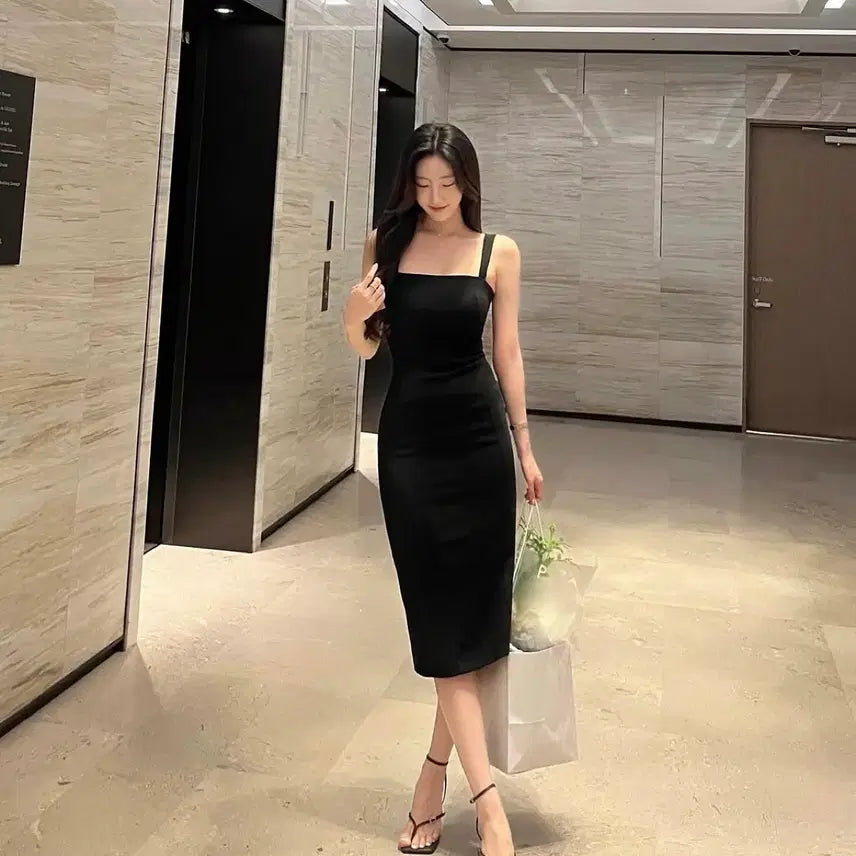 [BUNJANG] LoroaD Midi Dress Red / 로로아드 스판 미디 원피스 레드