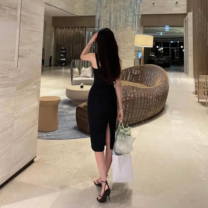 [BUNJANG] LoroaD Midi Dress Red / 로로아드 스판 미디 원피스 레드